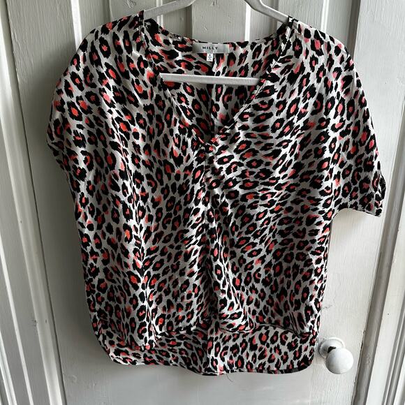 Milly Animal Print Silk Top - Picture 2 of 8